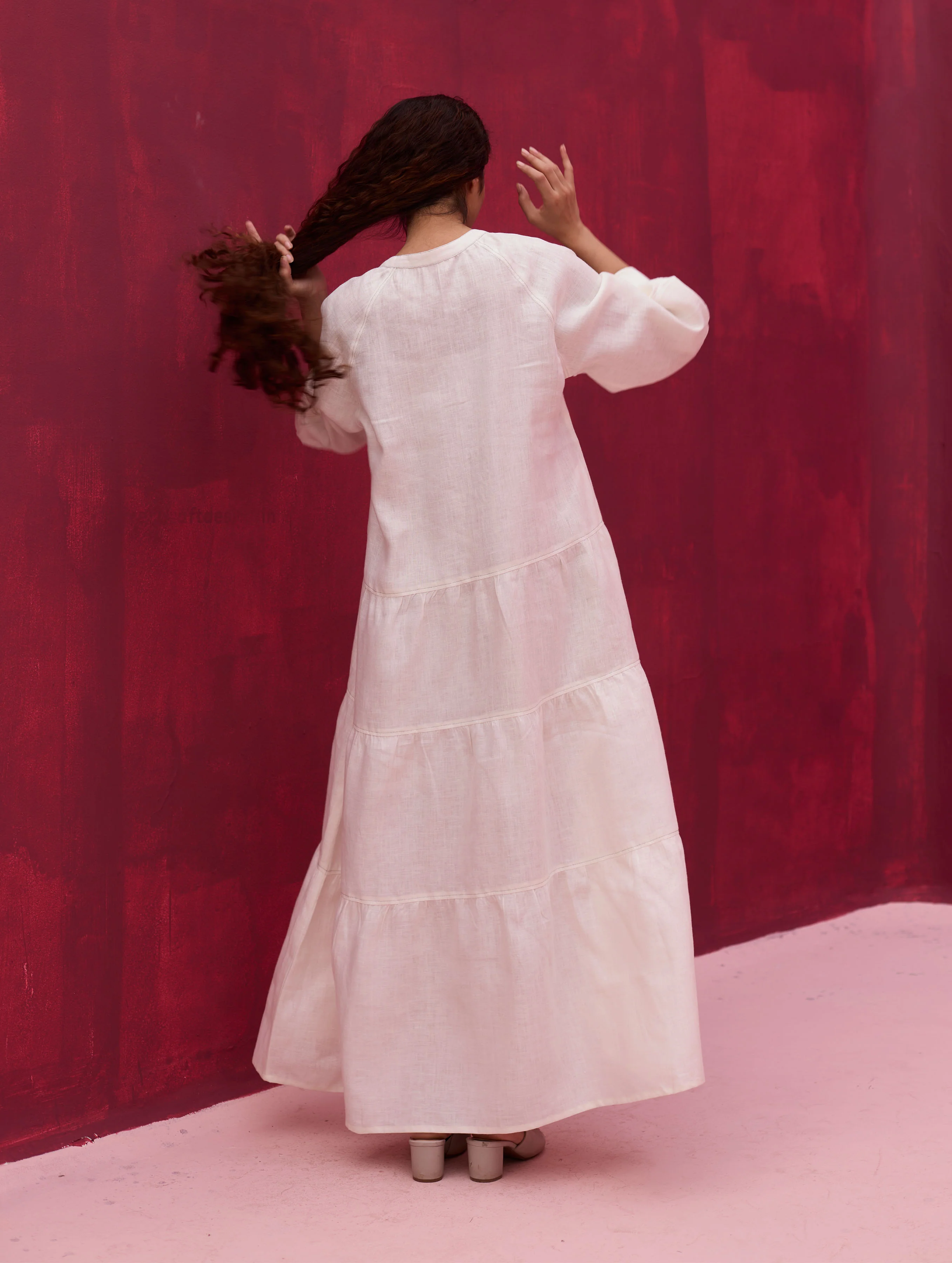 Shiri Linen Dress - Ivory - Image 5