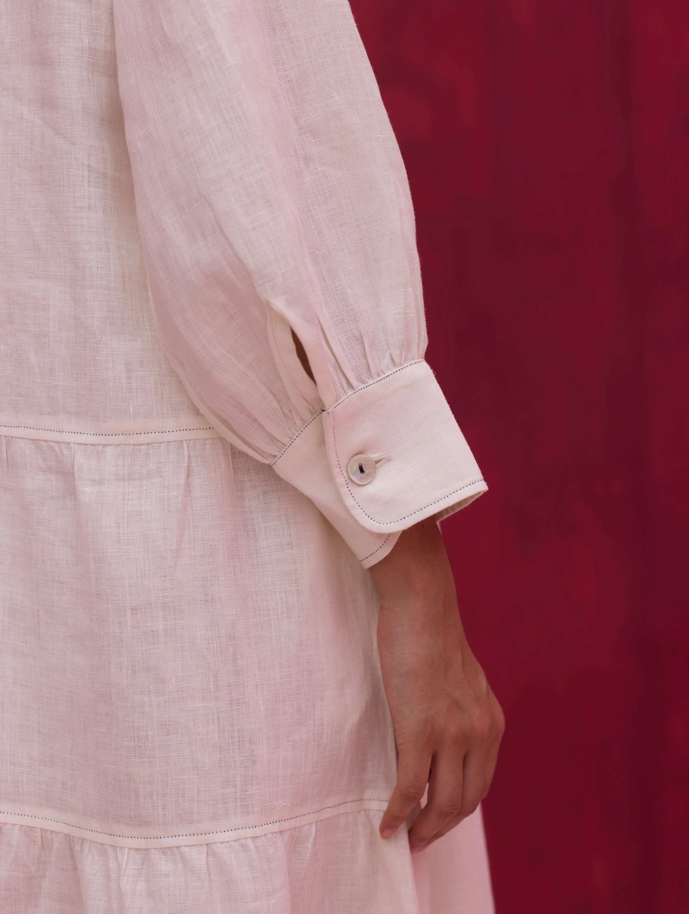 Shiri Linen Dress - Ivory - Image 9