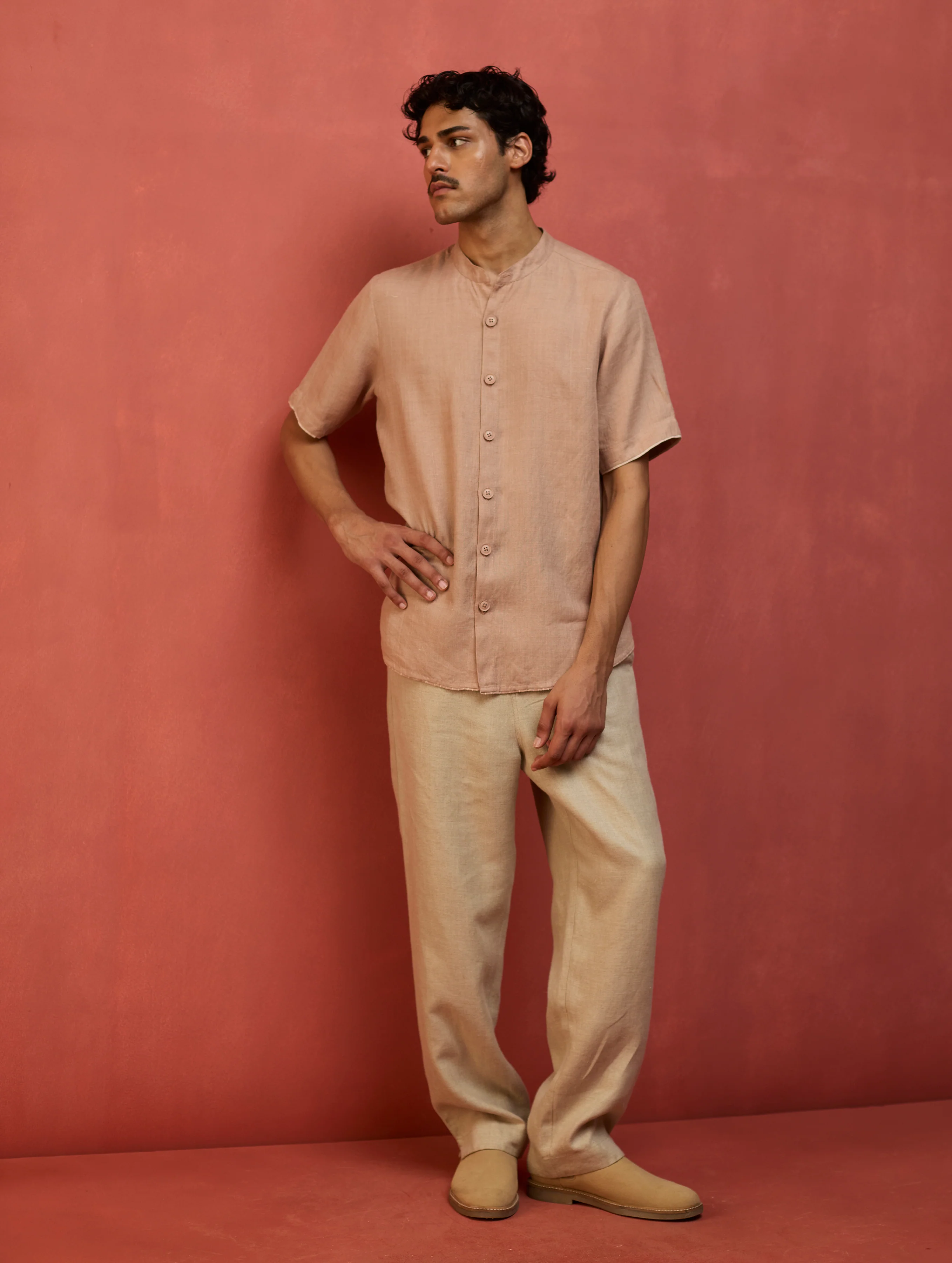 Shuko Linen Shirt - Dusty Rose - Image 4