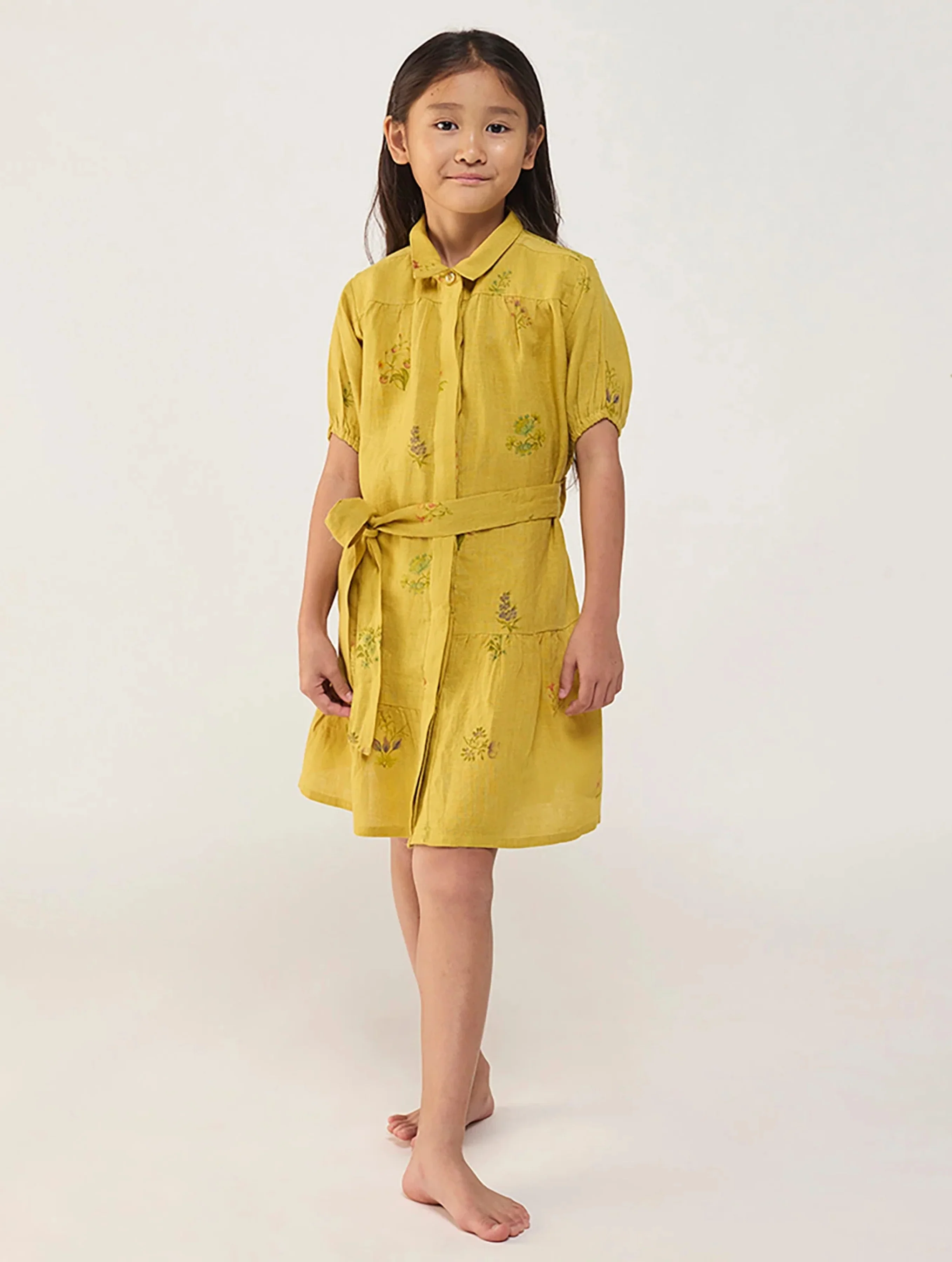 Sia Floral Dress - Ochre - Image 5