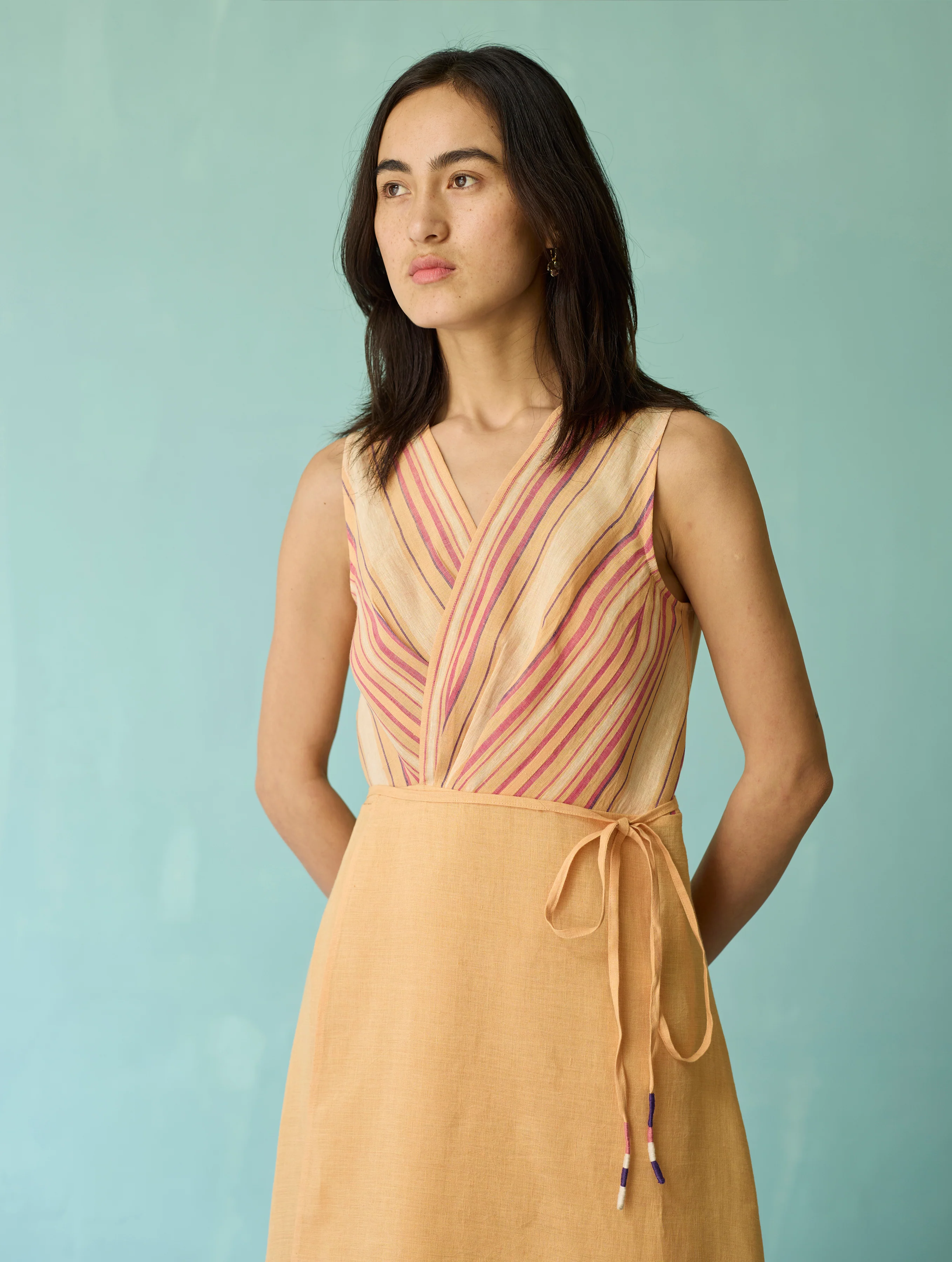 Sira Border Linen Floral Co-ord Set - Apricot - Image 15