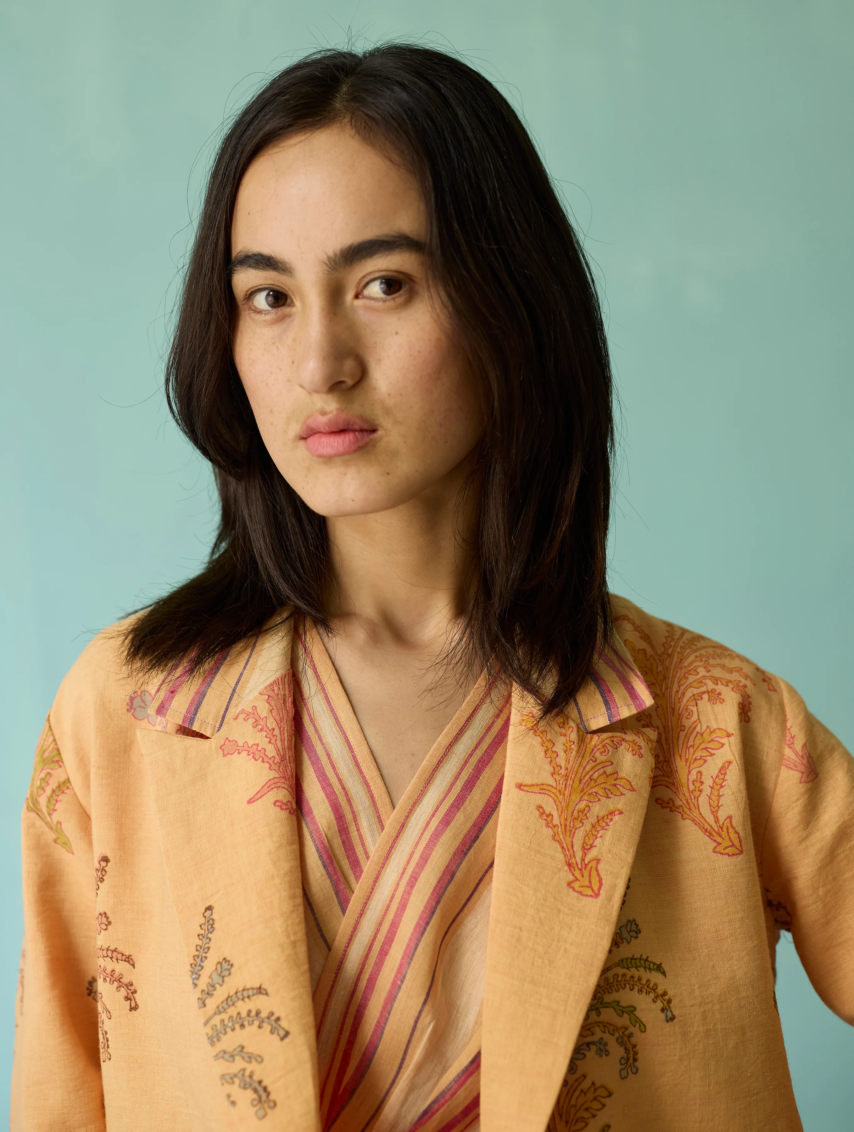 Sira Border Linen Floral Co-ord Set - Apricot - Image 8