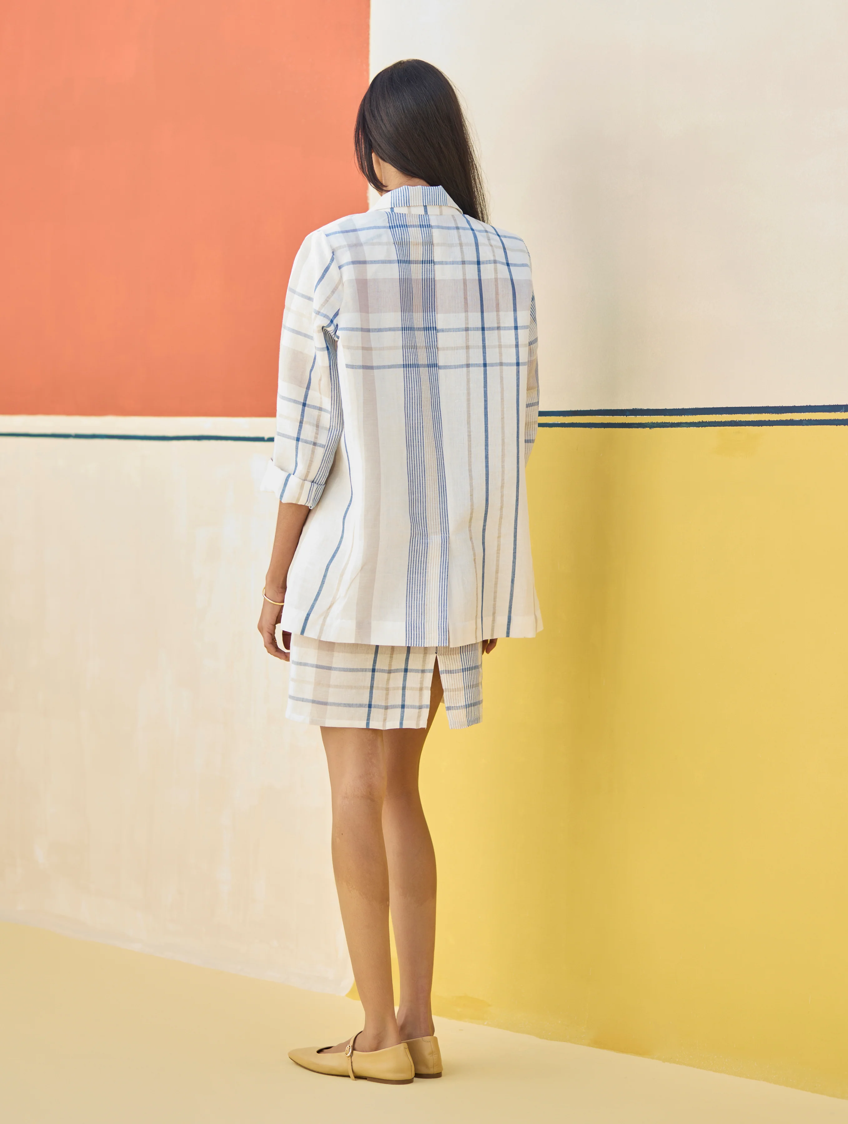 Talia Check Linen Summer Blazer
- Ivory - Image 6