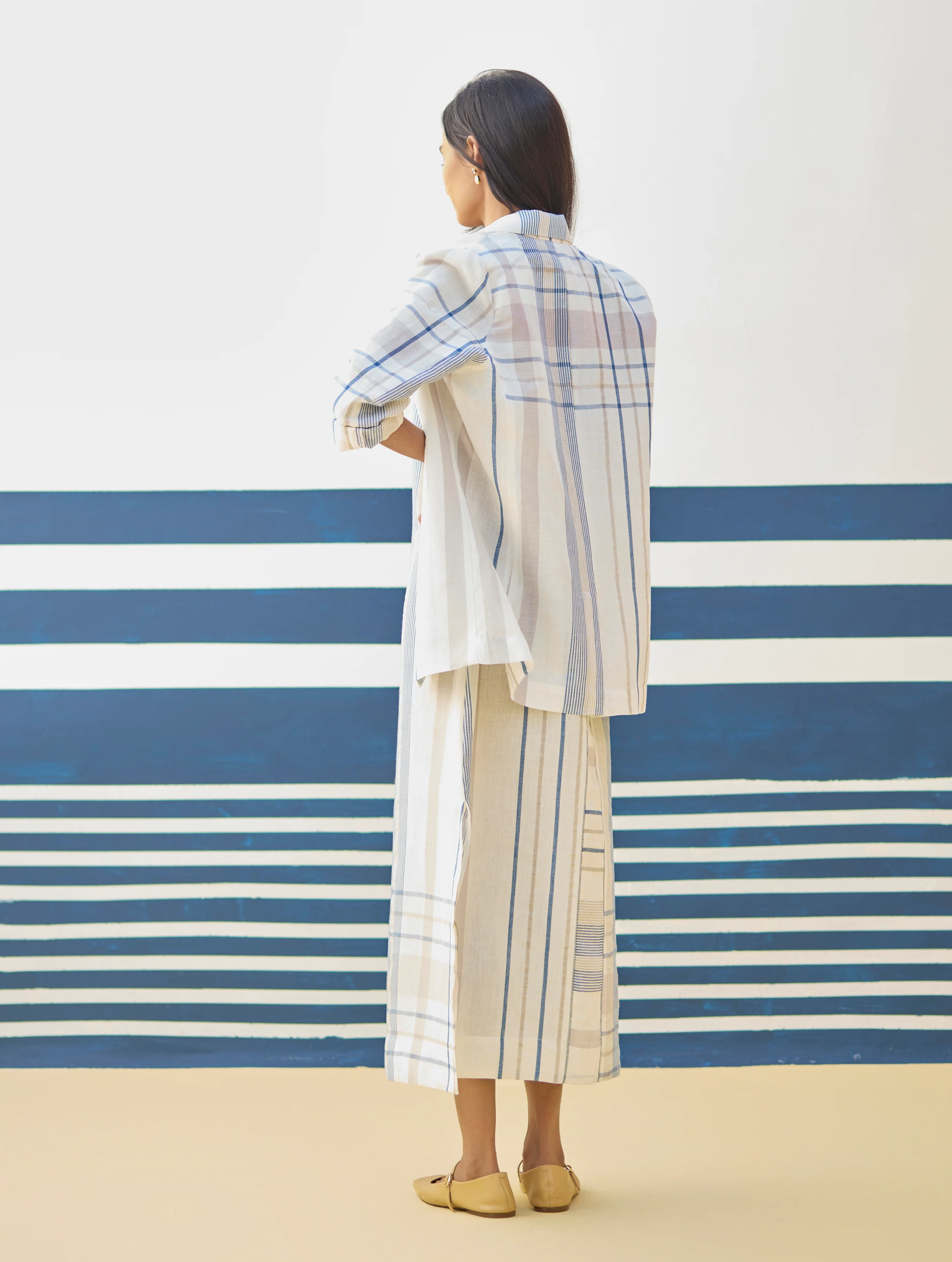 Talia Check Linen Summer Blazer
- Ivory - Image 7
