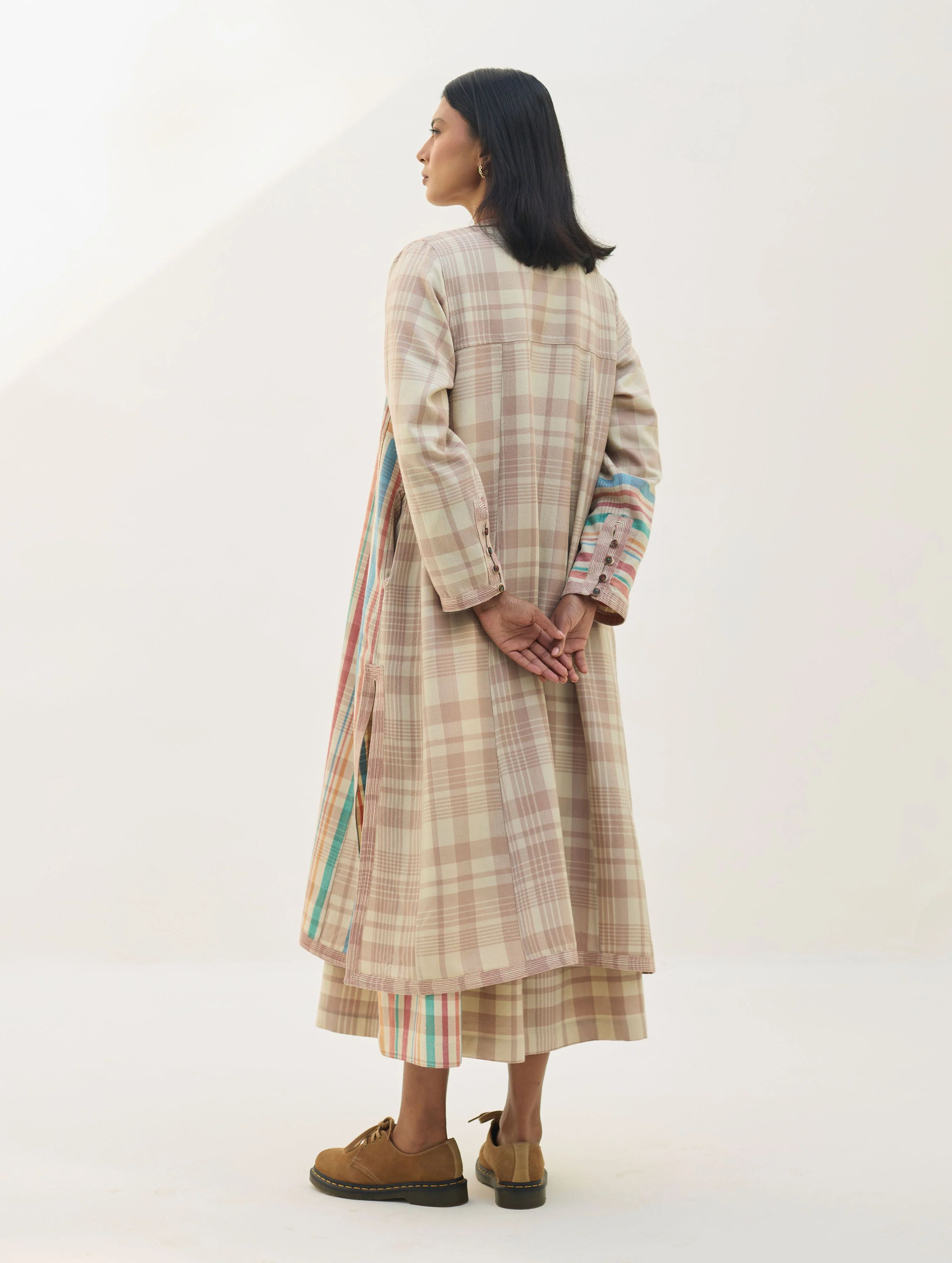 Thena Reversible Merino Wool Overlay - Beige - Image 13