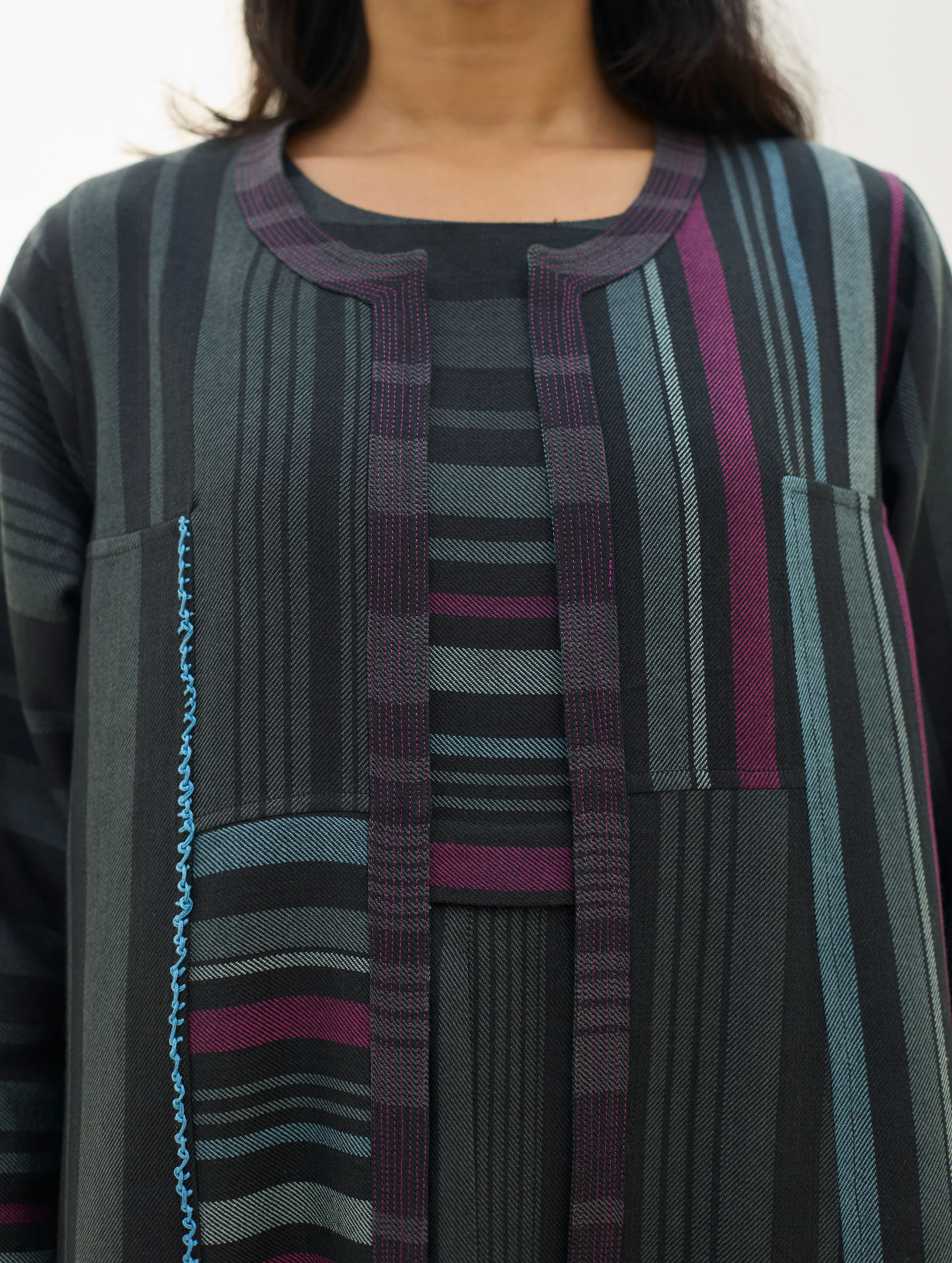 Thena Reversible Merino Wool Overlay - Charcoal - Image 14