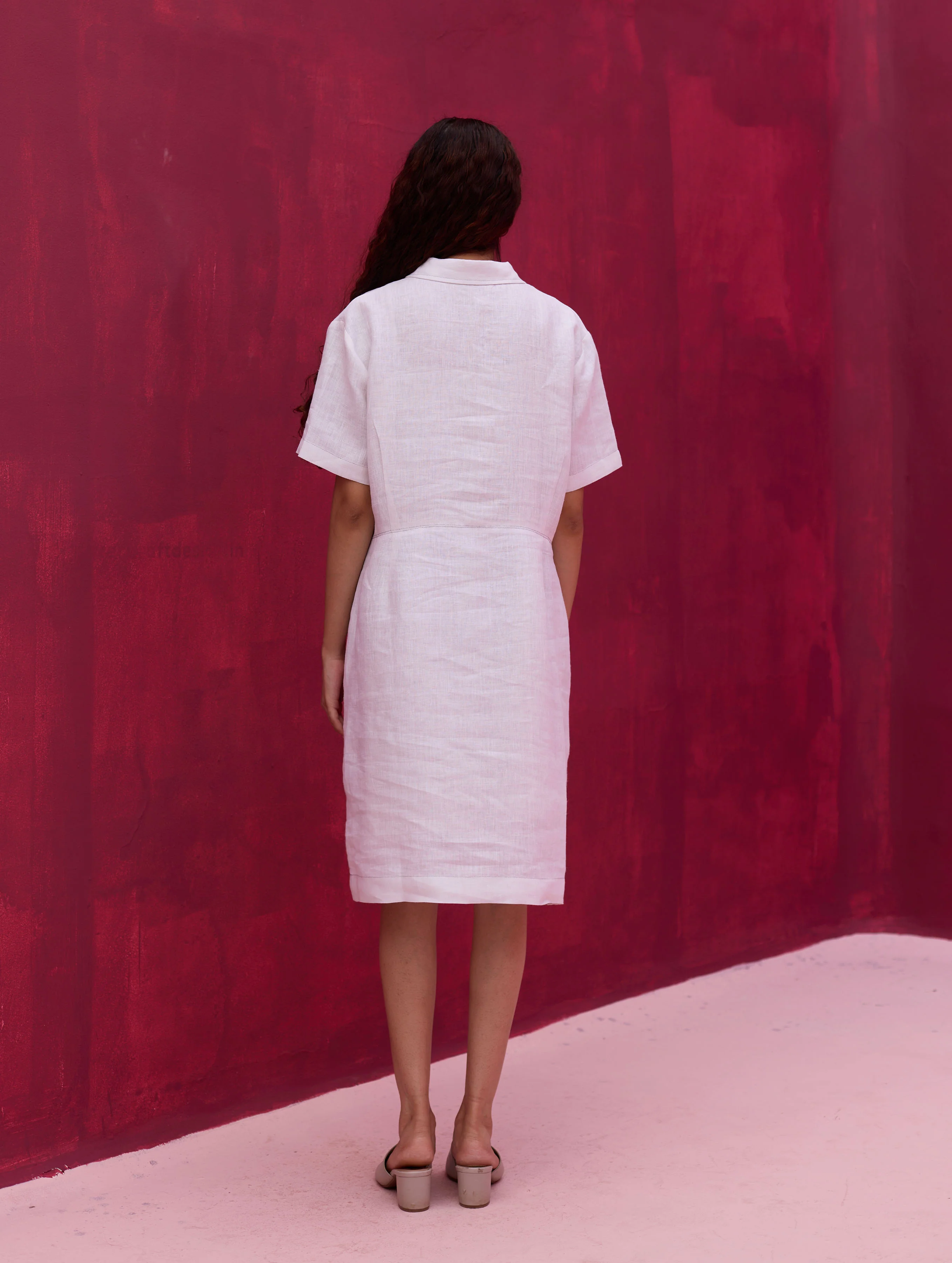 Vana Linen Dress - Ivory - Image 5