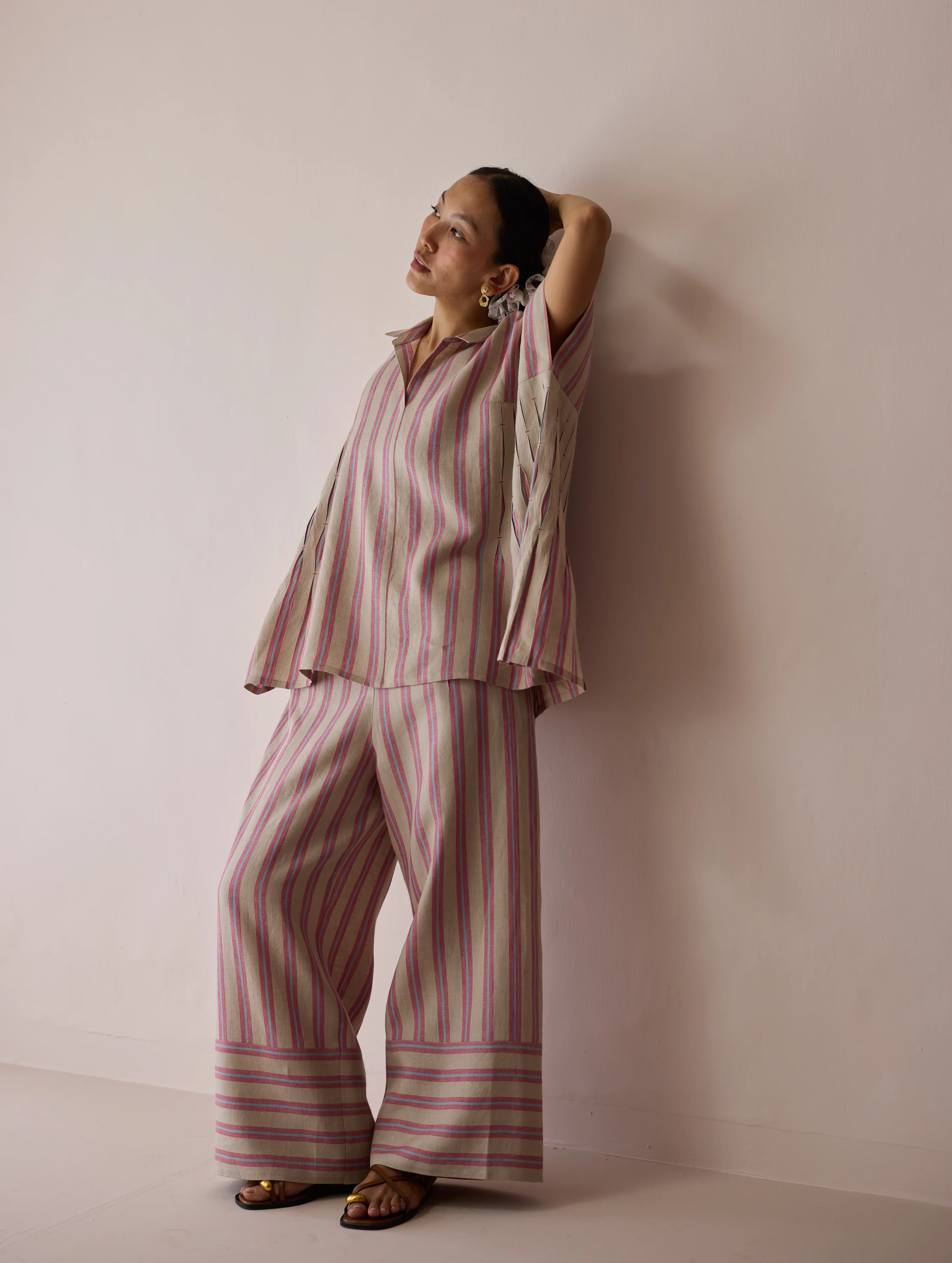 Venn Pleated Linen Co-ord Set - Natural - Image 5