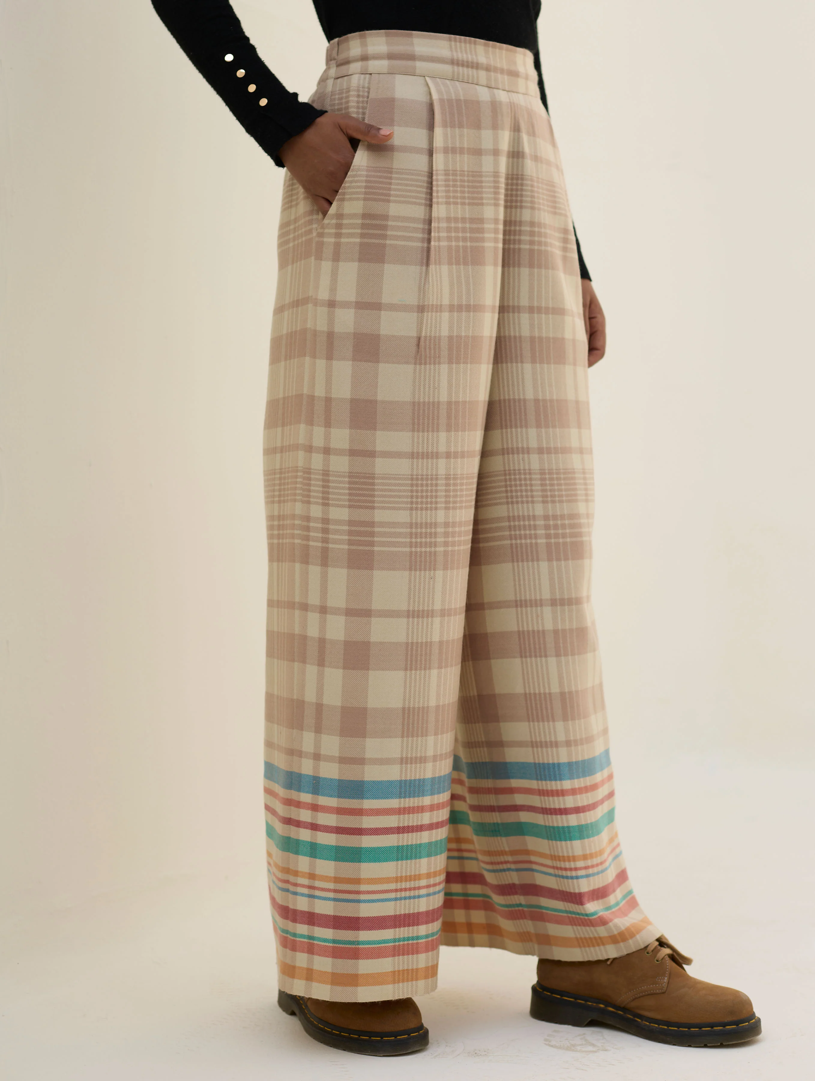Vola Merino Wool Culottes - Beige - Image 3