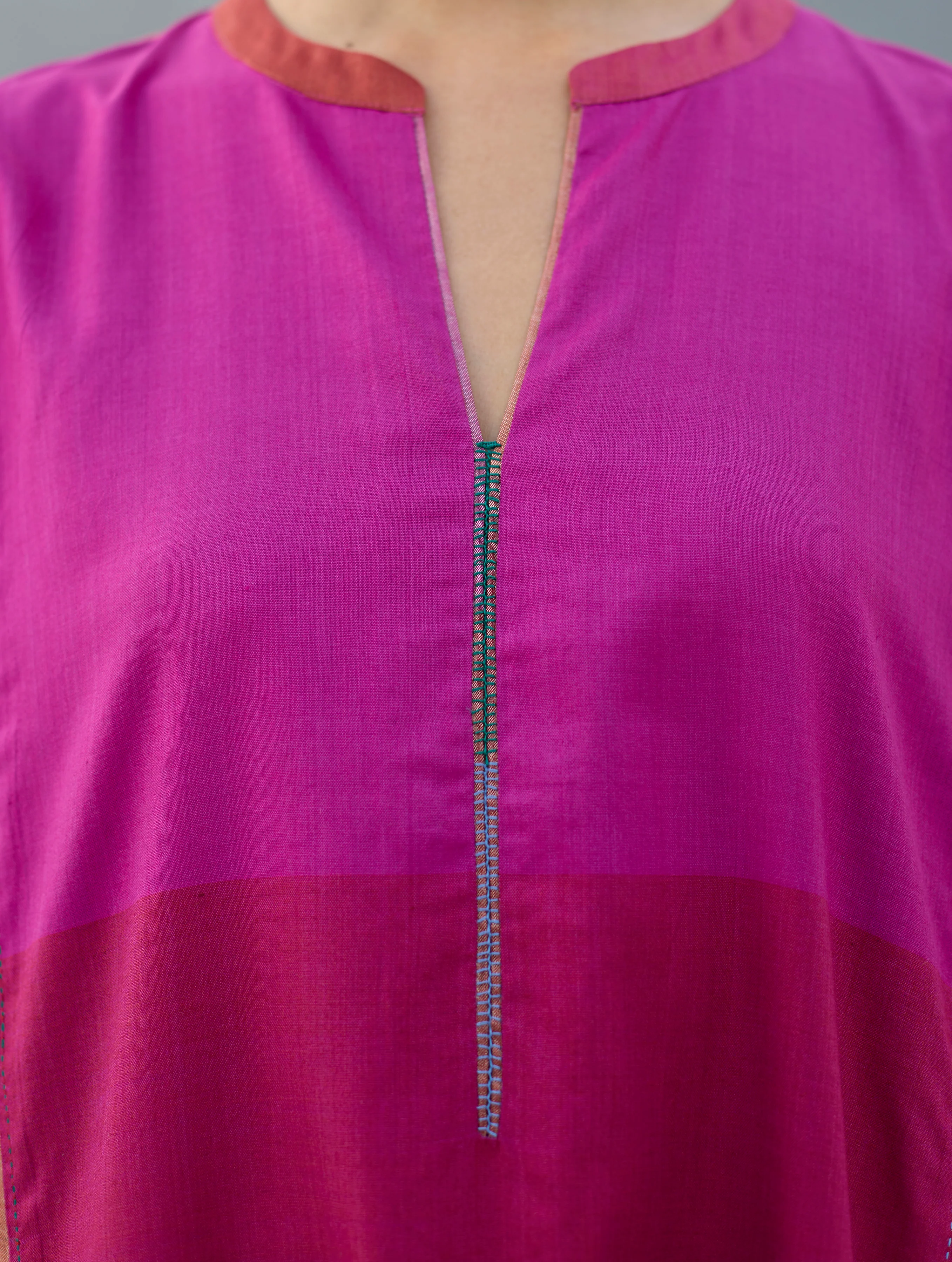 Warda Angrakha Eri Silk Kurta - Rose - Image 6