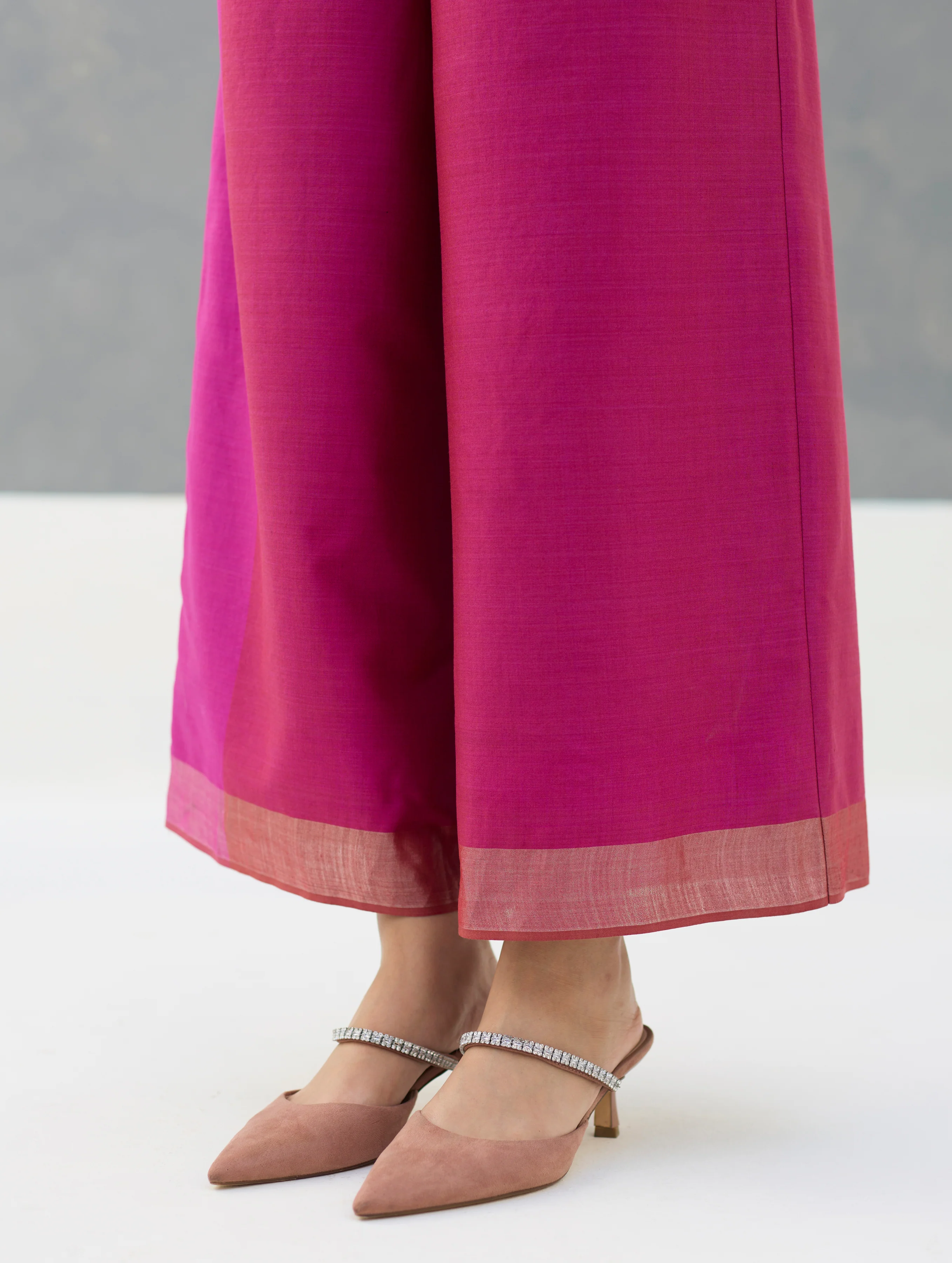 Warda Angrakha Eri Silk Kurta Set  - Rose - Image 12
