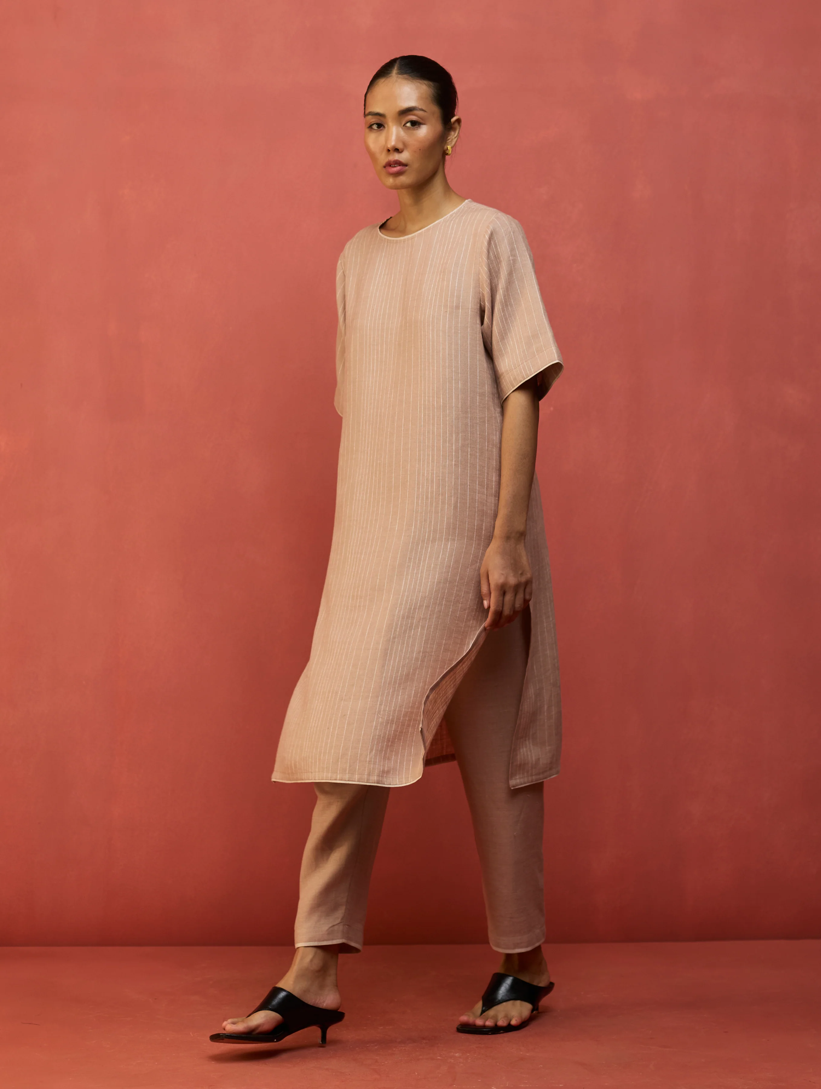 Wera Tapered Linen Pant - Dusty Rose - Image 3