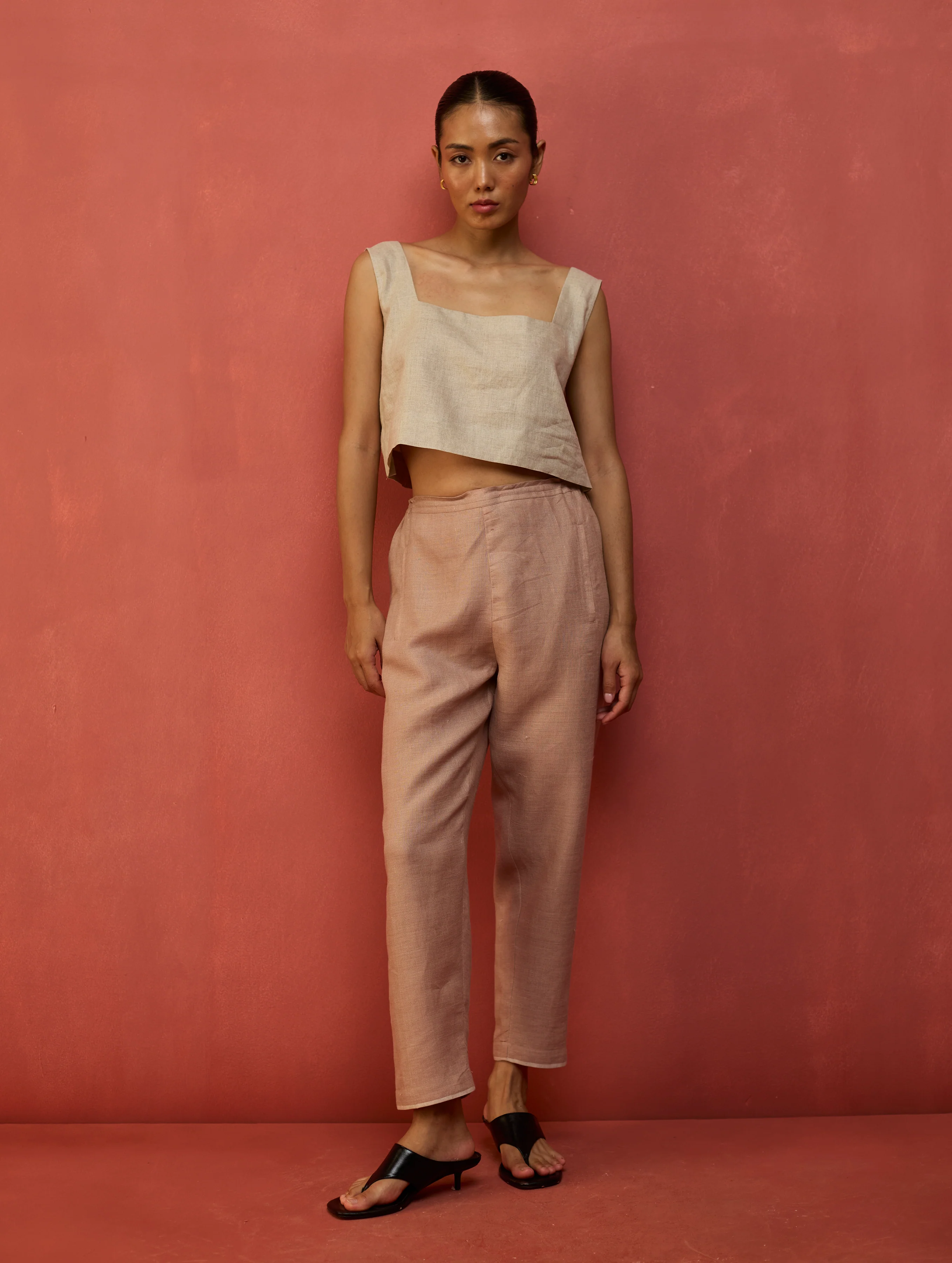 Wera Tapered Linen Pant - Dusty Rose - Image 4