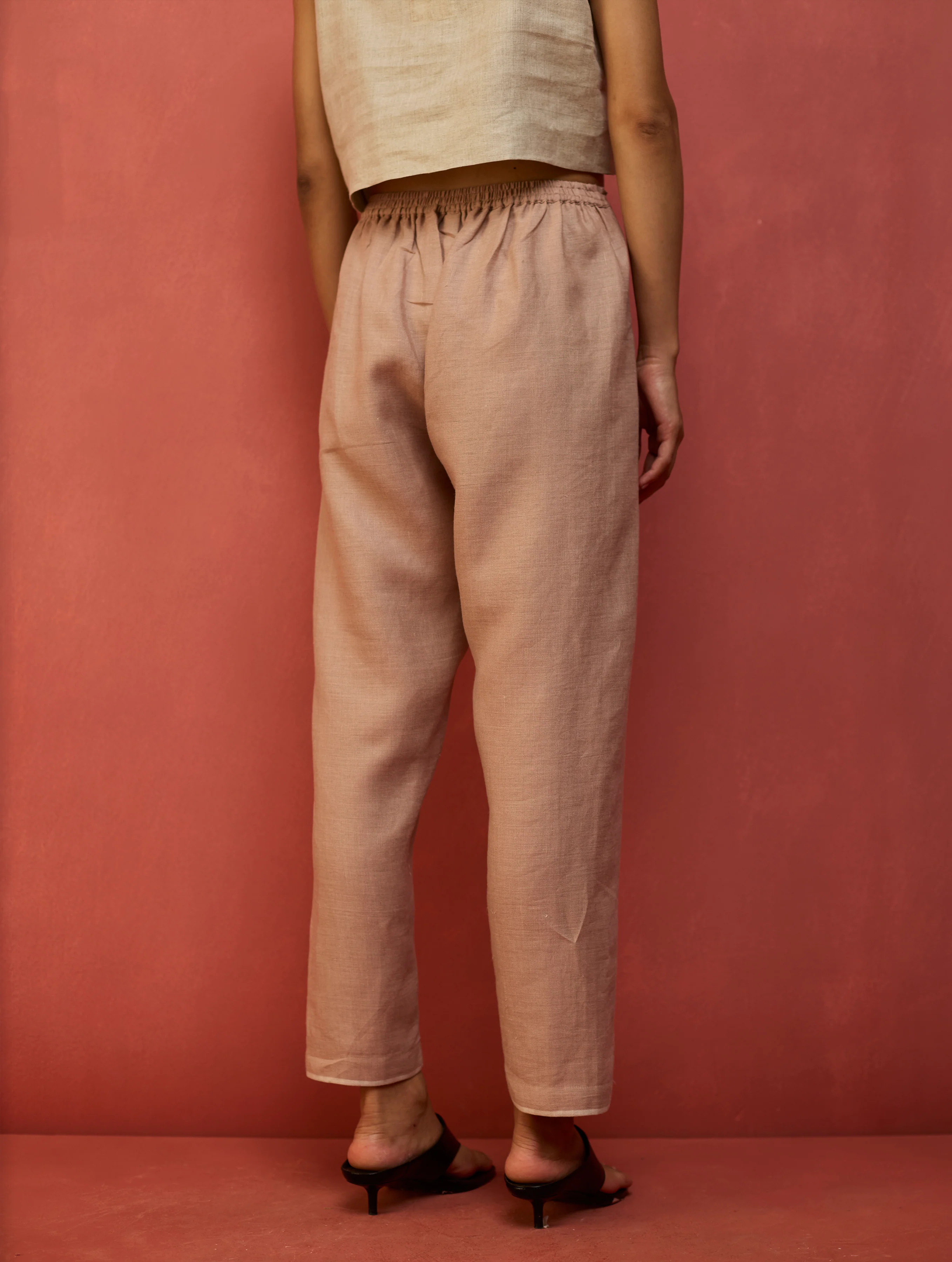 Wera Tapered Linen Pant - Dusty Rose - Image 5