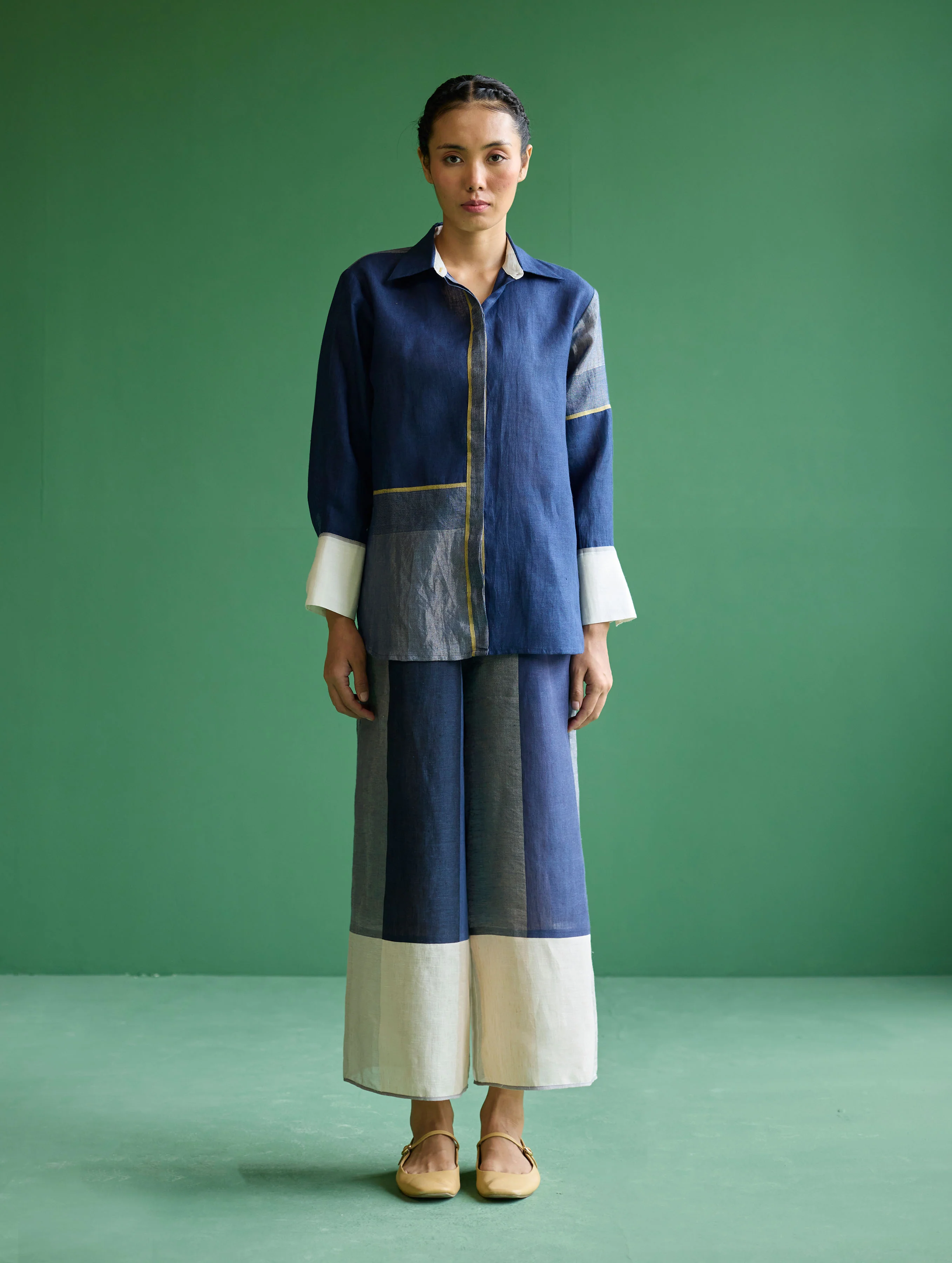 Yang Color-Blocked Co-ord Set - Navy - Image 5
