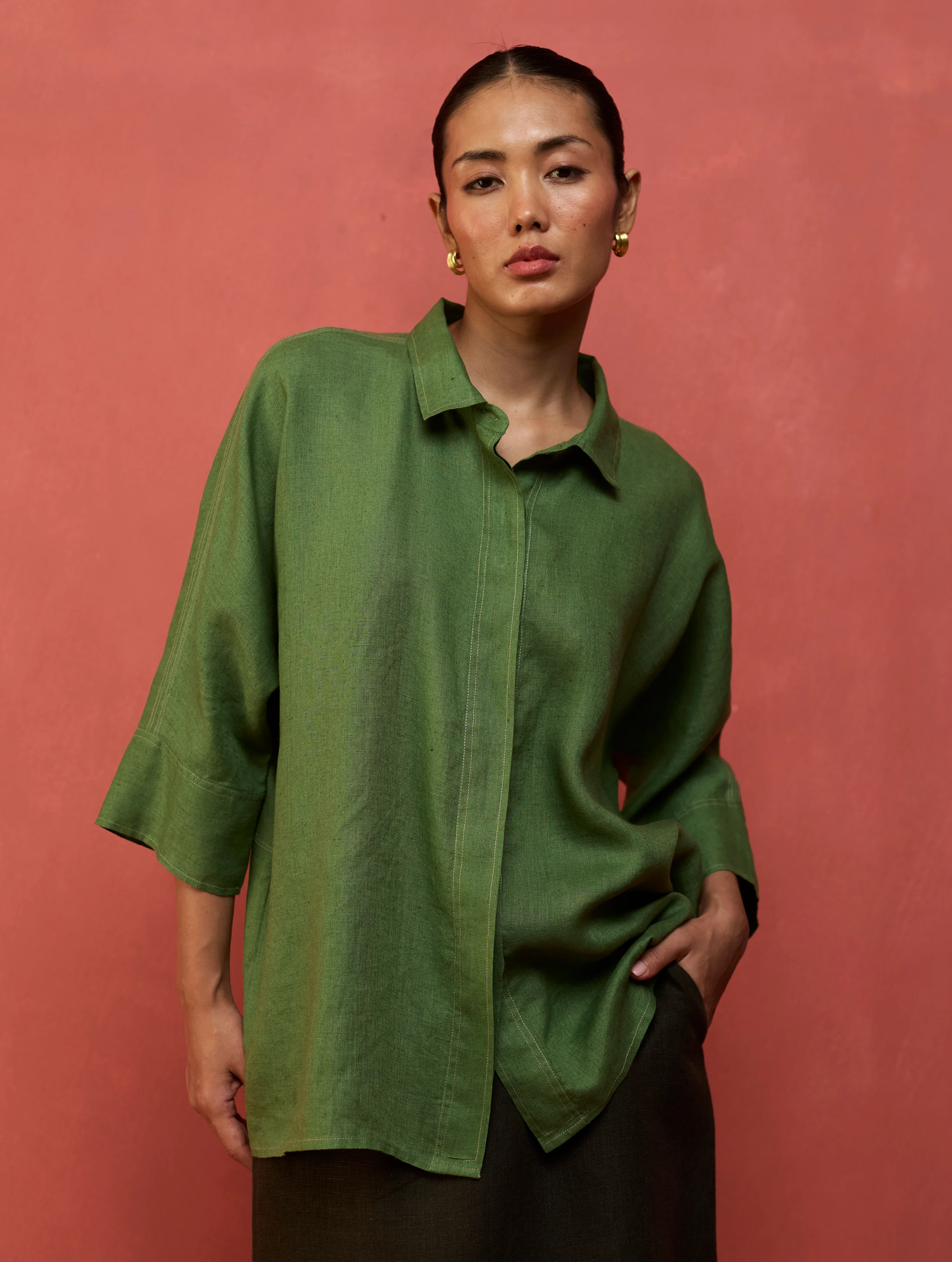 Yoko Forever Linen Co-ord Set - Fern Green - Image 6