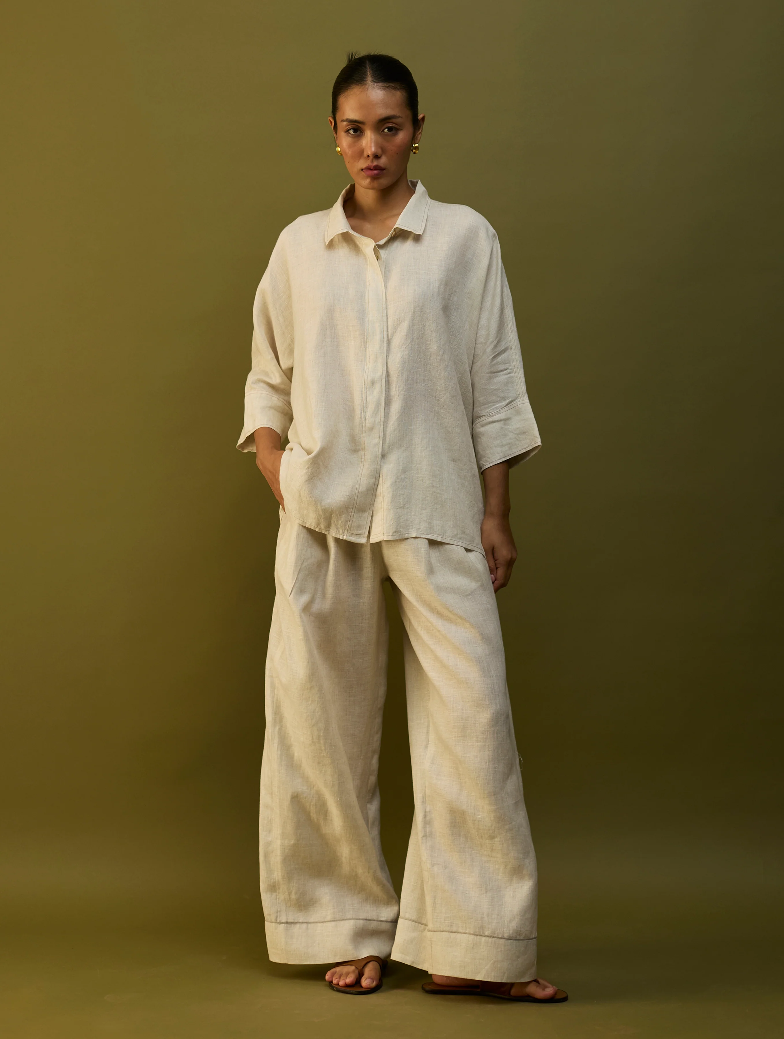 Yoko Forever Linen Co-ord Set - Off White - Image 2