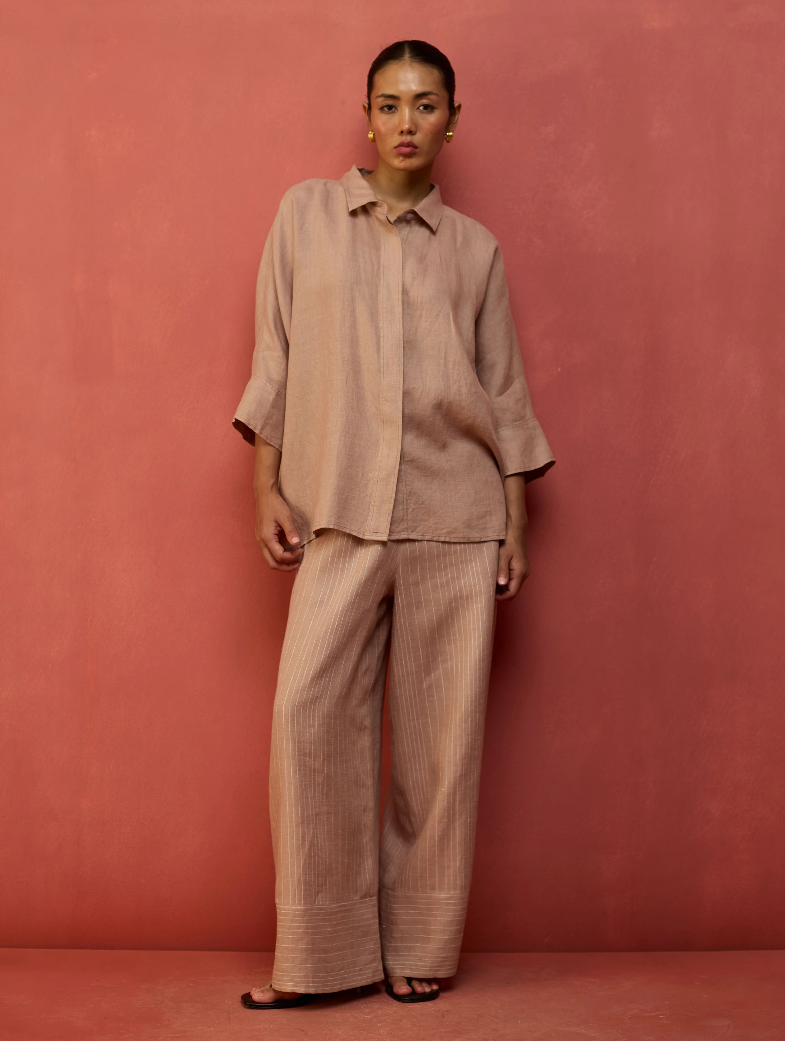 Yoko Forever Linen Shirt - Dusty Rose - Image 2