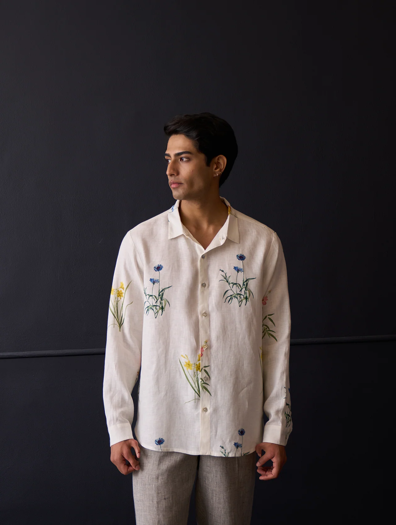Yori Botanical Linen Shirt - Ivory - Image 4