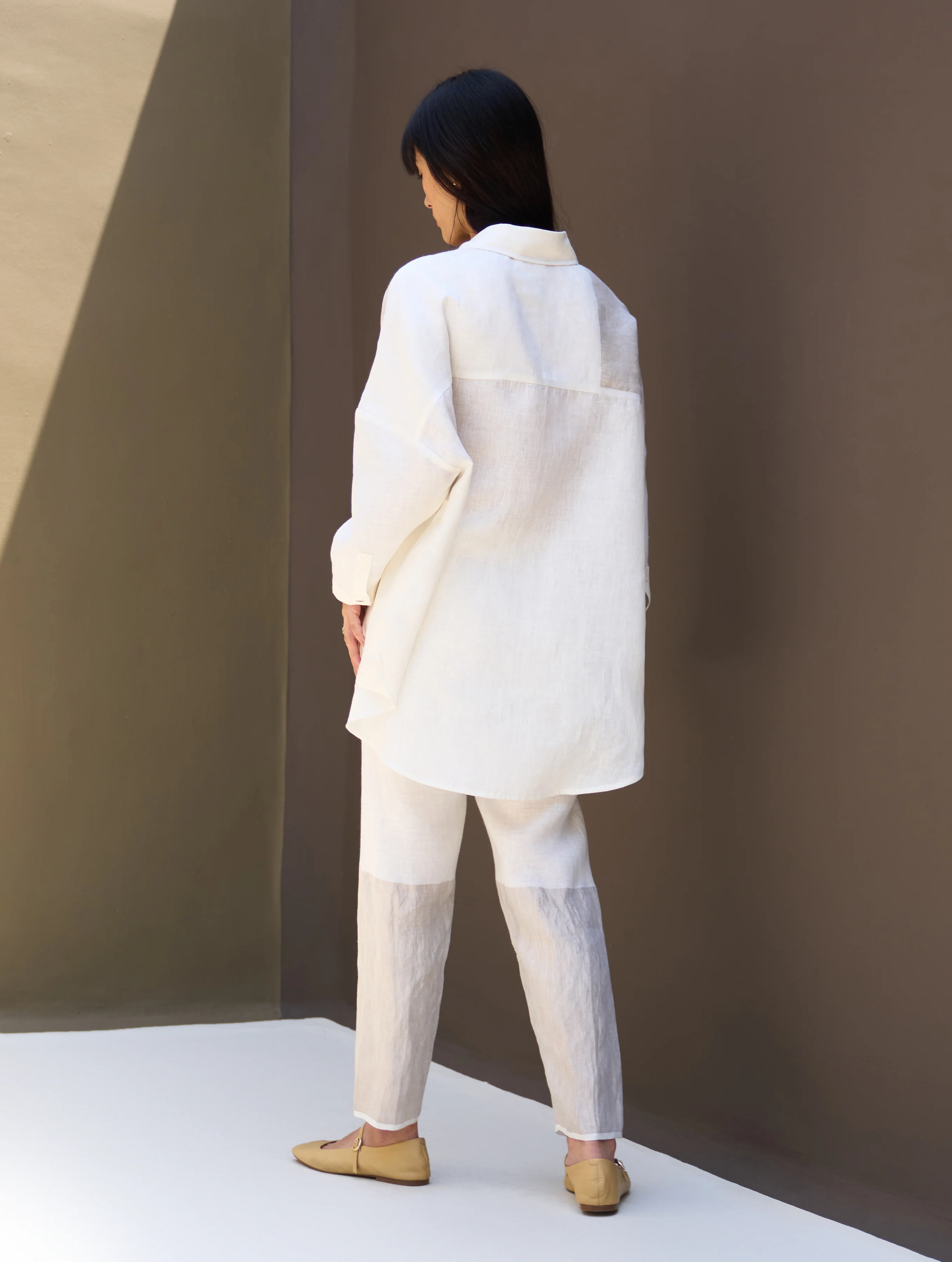 Zaha Metallic Linen Co-ord Set - Ivory - Image 5