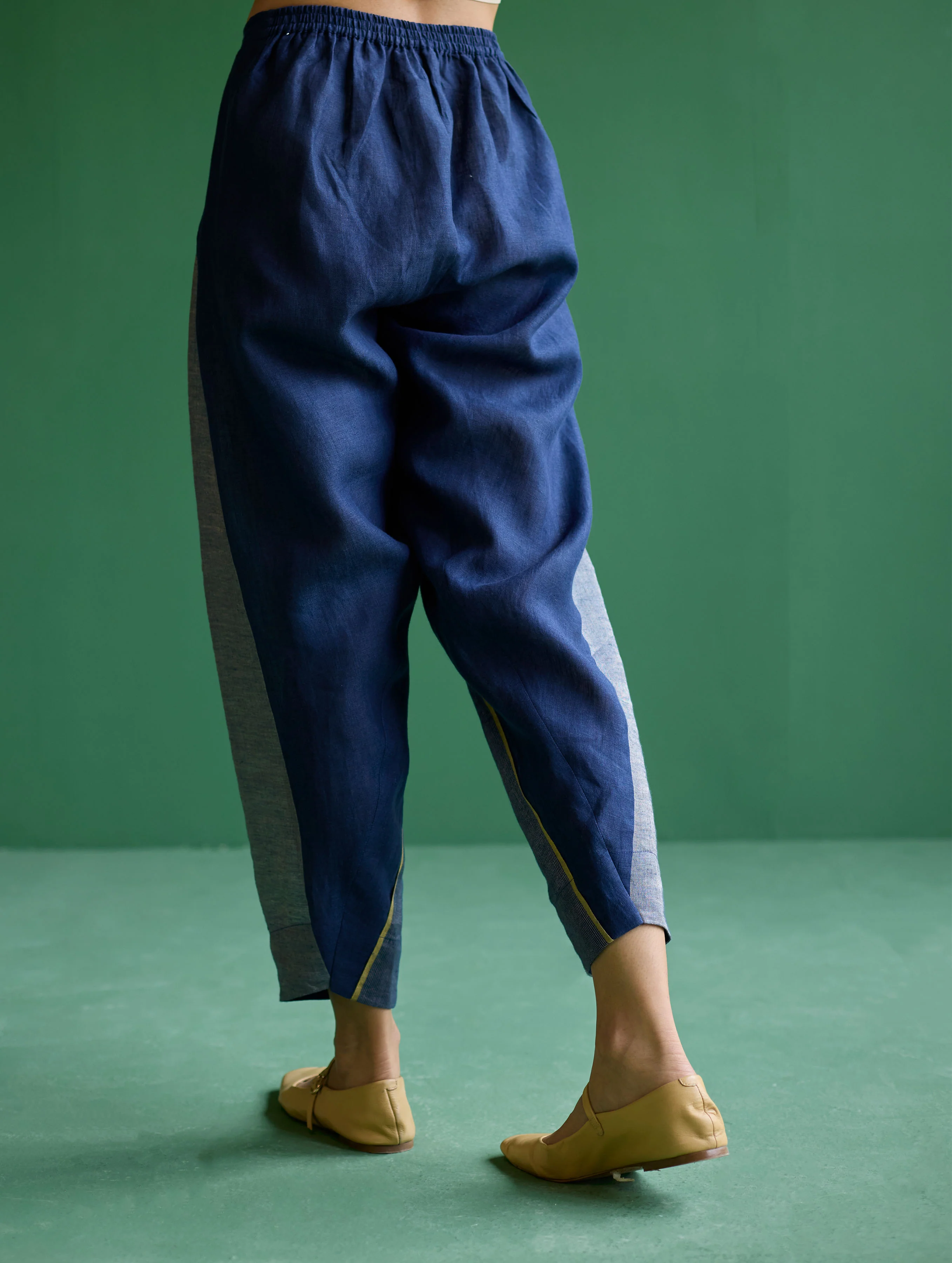 Zang Metallic Linen Salwar Pant - Navy - Image 6